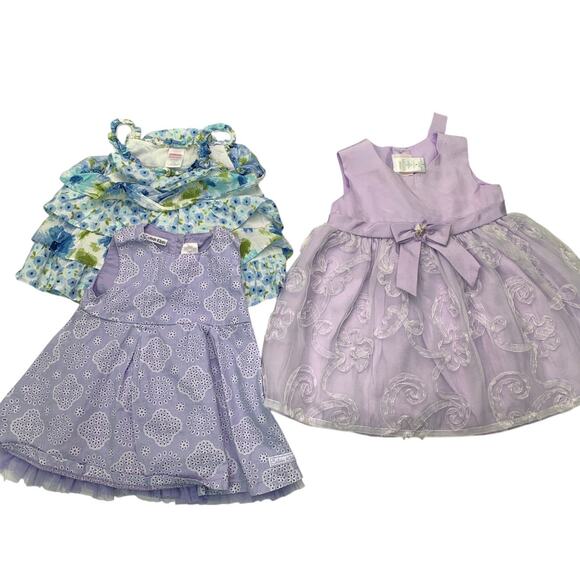 Lot of 3 Calvin Klein Gymboree Baby Girls 18 Mos Short Sleeve Floral Dresses - Picture 1 of 4
